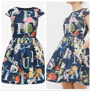 Ted Baker London Lusara Navy A-Z Navy Tulip Dress